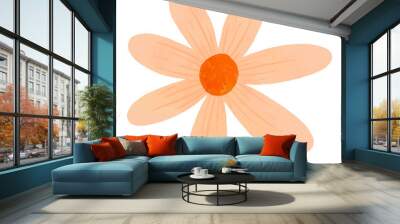 Orange daisy png sticker, cute flower clipart Wall mural