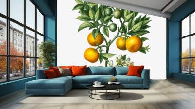 Orange tree branch Wall mural