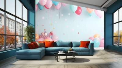 Party birthday balloon fun Wall mural