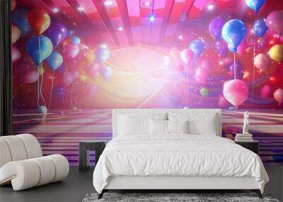 Party floor lighting balloon illuminated. Wall mural