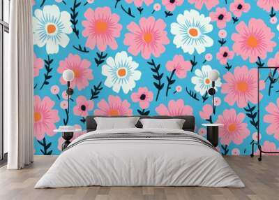 Pattern flower backgrounds plant. Wall mural