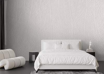 Pearly white creased leather textured background Wall mural