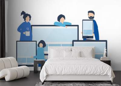 People with web design concept illustration Wall mural