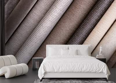 Pile of textiles background Wall mural