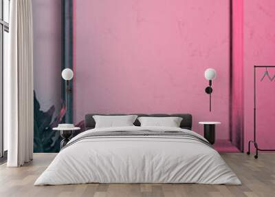 Pink blank frame mockup Wall mural