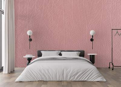 Pink gold creased leather textured background Wall mural