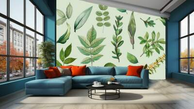 Plant leaves collection Wall mural