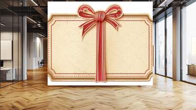 PNG A gift box shape ticket. Wall mural