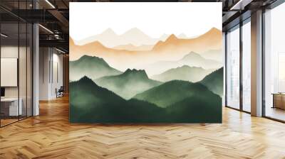 PNG A mountain border landscape outdoors nature. Wall mural