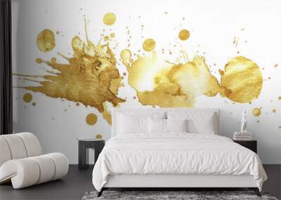 PNG Abstract gold paint splatter illustration Wall mural