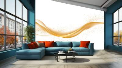 PNG Abstract golden wave with sparkles Wall mural