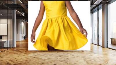 PNG African american girl in yellow dress fashion child white background. Wall mural