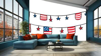 PNG American flag string american flag. Wall mural