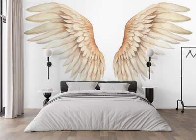 PNG  Angel wings bird white background archangel. Wall mural