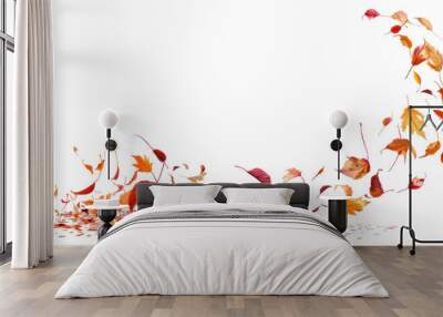 PNG Autumn leaves swirling gracefully Wall mural