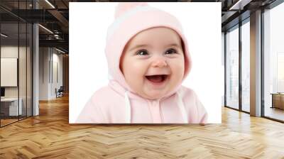 PNG Baby girl sweatshirt smile white background. Wall mural