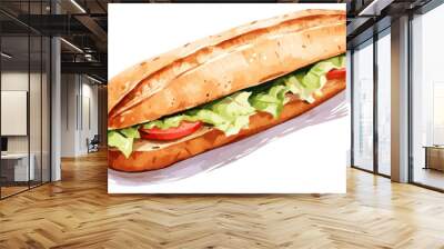 PNG Baguette sandwich bread food meal. Wall mural