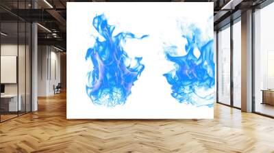 PNG Blue fire bonfire illuminated  cut out element set Wall mural