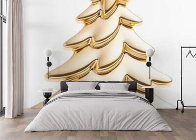 PNG brooch of Christmas tree gold accessory. Wall mural