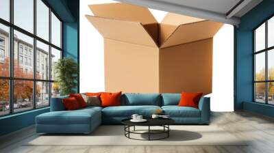 PNG Cardboard box carton white background. Wall mural