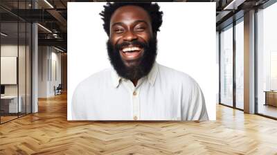 PNG Cheerful bearded black man portrait adult smile. Wall mural