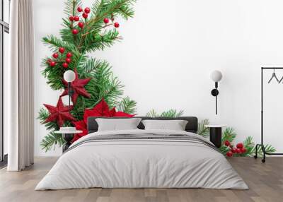 PNG  Christmas corner arrangement christmas flower plant. Wall mural