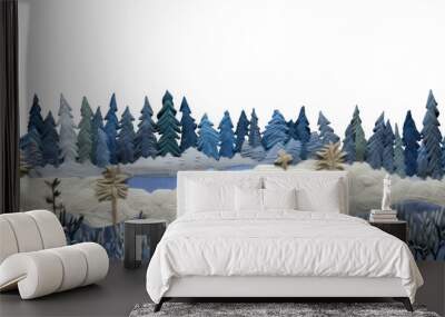 PNG Christmas outdoors painting winter. Wall mural