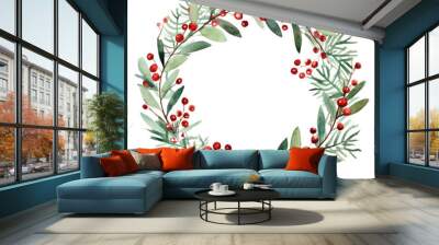 PNG Christmas wreath pattern plant celebration. Wall mural