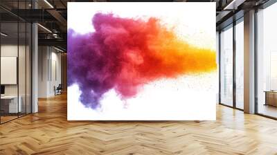 PNG Colorful powder explosion on white Wall mural