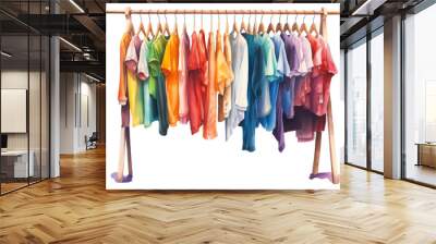 PNG Consumerism arrangement clothesline coathanger. Wall mural