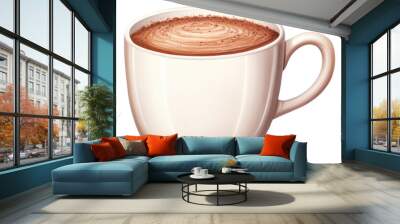 PNG Cup chocolate coffee spoon, digital paint illustration. Wall mural