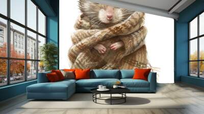 PNG Cute mouse character rat animal mammal. Wall mural