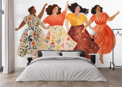 PNG Dancing dress art standing. Wall mural