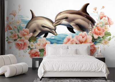 PNG Dolphin animal mammal fish. Wall mural