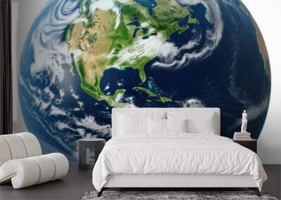 PNG Earth globe continents oceans clouds Wall mural