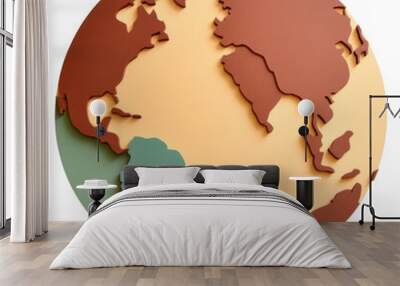 PNG Earth planet globe topography. Wall mural