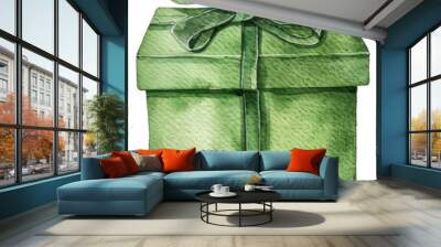 PNG Elegant green gift box illustration Wall mural