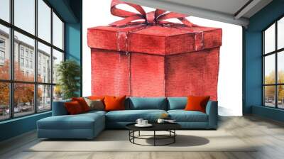 PNG Elegant red gift box illustration Wall mural