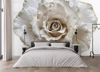 PNG  Elegant white rose illustration Wall mural