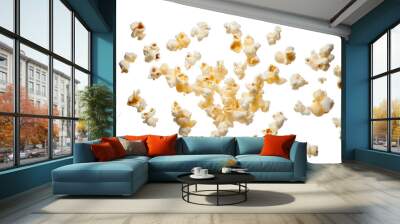 PNG  Falling popcorn snack food white background.  Wall mural