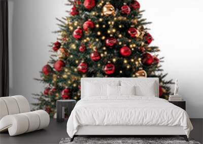 PNG Festive Christmas tree with gifts Wall mural