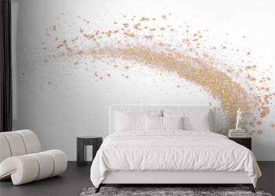 PNG Golden glitter swirl on black Wall mural