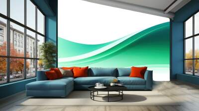 PNG Green backgrounds wave turquoise. Wall mural