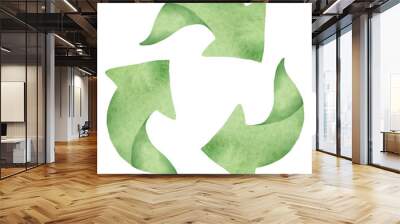 Png green recycling symbol design element Wall mural