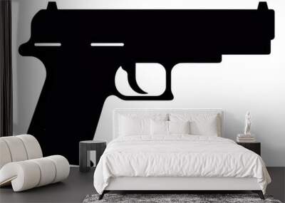 PNG Gun logo icon handgun weapon black. Wall mural