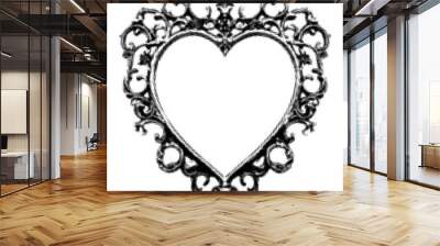 PNG Heart frame halftone design, transparent background Wall mural