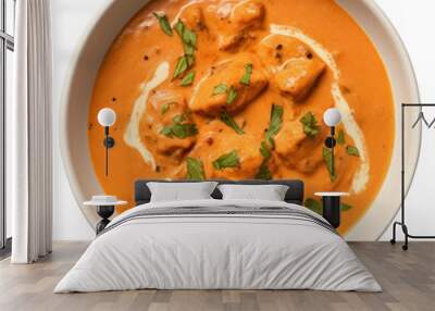 PNG Indian butter chicken curry gravy plate food. Wall mural