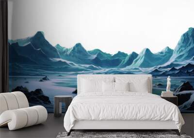 PNG Landscape nature aurora night. Wall mural