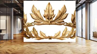 PNG Leaves crown gold jewelry white background. Wall mural