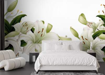 PNG Lily flower plant white. Wall mural